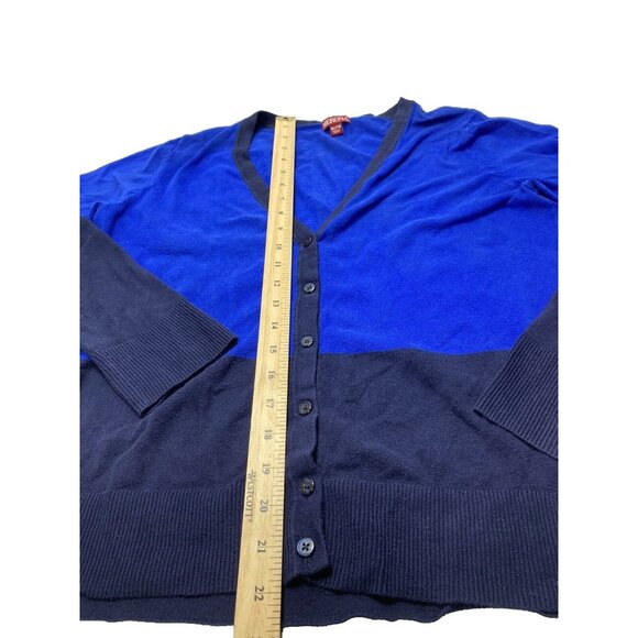 Merona XL Blue Cotton V-Neck Button Cardigan *READ* - Picture 3 of 9